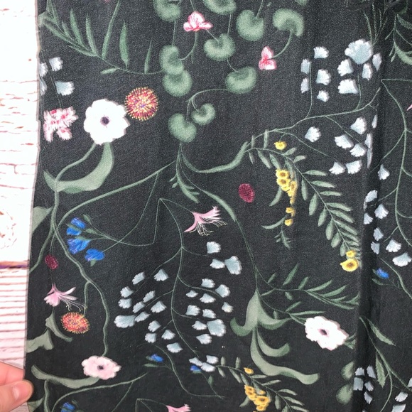 Anna Glover x H&M Floral Palazzo Pants Green 6 - Picture 8 of 13